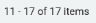 The count of items displayed in the list and the total number of items available to display